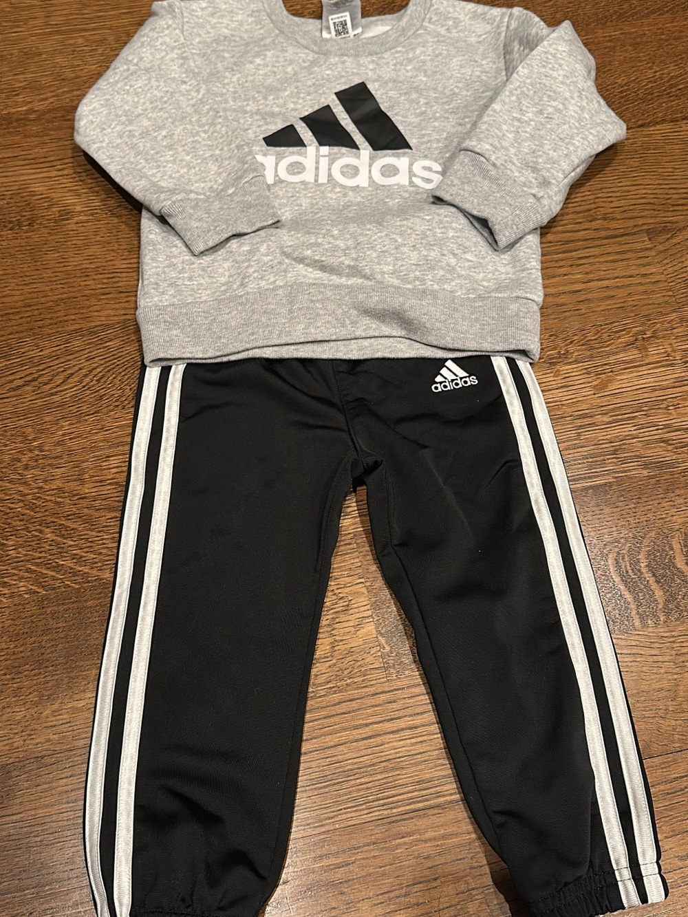 adidas Black Joggers with White Side Stripes